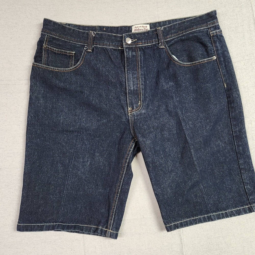 ABLANCHE New York Jean Shorts Mens 42 Blue Denim 5-Pocket Bermuda Street Wear